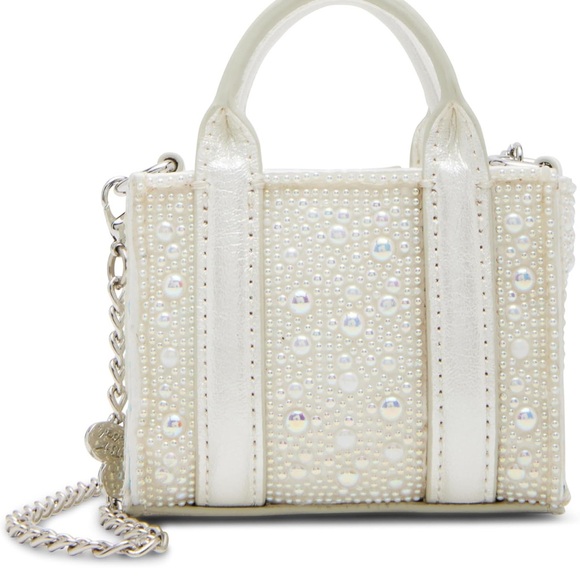 Betsey Johnson Handbags - NWT Women’s Betsey Johnson White Pearl-Embellished Teeny Tiny Bag